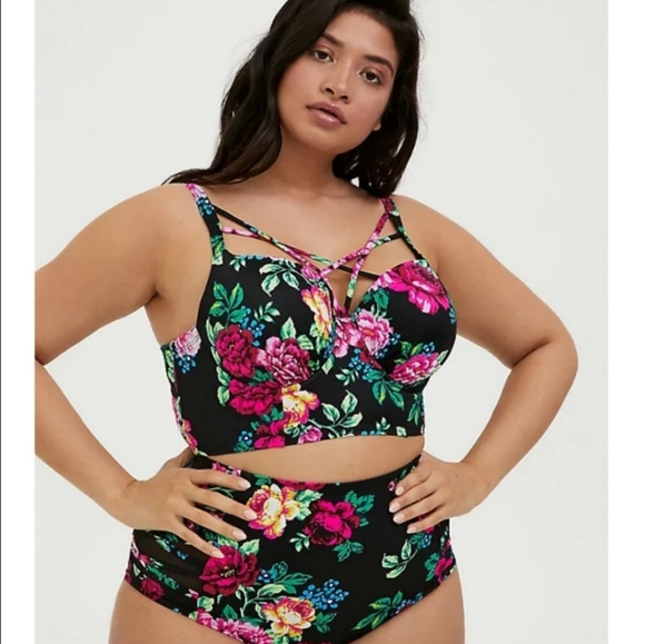 torrid Other - Floral lattice swim bathing suit top